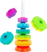 Spinning Stacking Toys, Ring Stacker for Toddlers 1-3, Montessori Sensory Toy