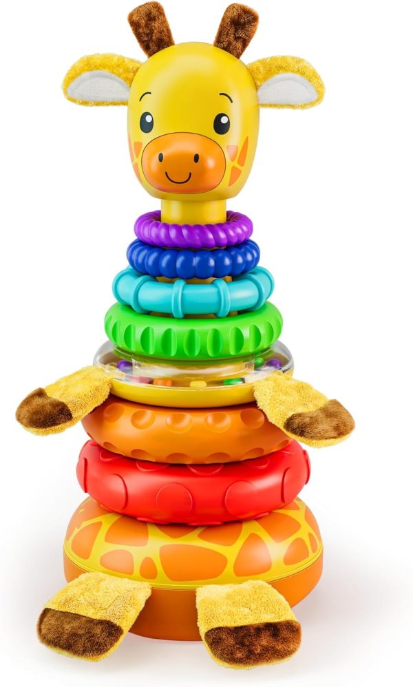 Stacking Toy, 7 Unique Rings, Montessori Development, Giraffe Stacker, Ages 0–18+ Months