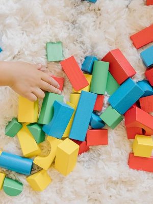 Wooden Building Blocks, 100-Piece Set, Sorting & Stacking Toys in 4 Colors and 9 Shapes