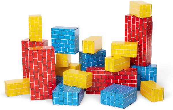 Jumbo Cardboard Blocks Building Set, 40 Pieces, Lightweight Montessori Toys
