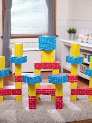 Jumbo Cardboard Blocks Building Set, 40 Pieces, Lightweight Montessori Toys